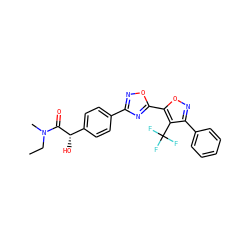 CCN(C)C(=O)[C@@H](O)c1ccc(-c2noc(-c3onc(-c4ccccc4)c3C(F)(F)F)n2)cc1 ZINC000167575408
