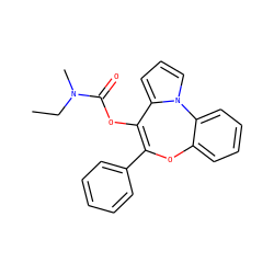 CCN(C)C(=O)OC1=C(c2ccccc2)Oc2ccccc2-n2cccc21 ZINC000013491306
