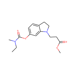 CCN(C)C(=O)Oc1ccc2c(c1)N(CCC(=O)OC)CC2 ZINC000095565822