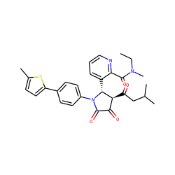 CCN(C)C(=O)c1ncccc1[C@@H]1[C@@H](C(=O)CC(C)C)C(=O)C(=O)N1c1ccc(-c2ccc(C)s2)cc1 ZINC000169696691