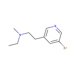CCN(C)CCc1cncc(Br)c1 ZINC000028524725