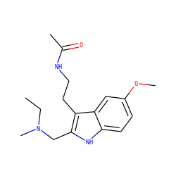 CCN(C)Cc1[nH]c2ccc(OC)cc2c1CCNC(C)=O ZINC000043079131
