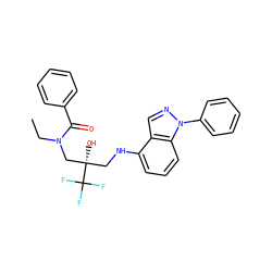 CCN(C[C@@](O)(CNc1cccc2c1cnn2-c1ccccc1)C(F)(F)F)C(=O)c1ccccc1 ZINC000043025178