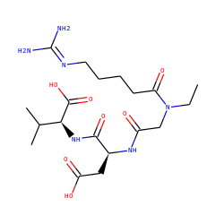 CCN(CC(=O)N[C@@H](CC(=O)O)C(=O)N[C@H](C(=O)O)C(C)C)C(=O)CCCCN=C(N)N ZINC000013780065