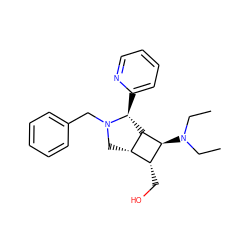 CCN(CC)[C@@H]1[C@@H]2[C@@H](CN(Cc3ccccc3)[C@H]2c2ccccn2)[C@H]1CO ZINC000084671462