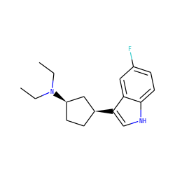 CCN(CC)[C@@H]1CC[C@H](c2c[nH]c3ccc(F)cc23)C1 ZINC000034125149