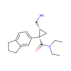 CCN(CC)C(=O)[C@@]1(c2ccc3c(c2)CCC3)C[C@H]1CN ZINC000029047876