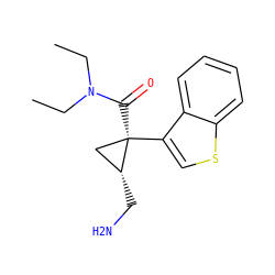 CCN(CC)C(=O)[C@@]1(c2csc3ccccc23)C[C@H]1CN ZINC000029042904