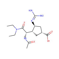 CCN(CC)C(=O)[C@@H](NC(C)=O)[C@H]1C[C@@H](C(=O)O)C[C@@H]1N=C(N)N ZINC000013560226