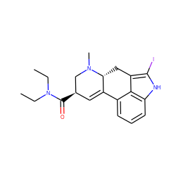 CCN(CC)C(=O)[C@@H]1C=C2c3cccc4[nH]c(I)c(c34)C[C@H]2N(C)C1 ZINC000014953383