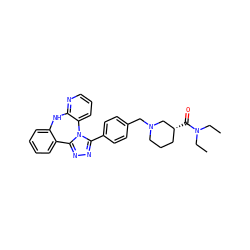 CCN(CC)C(=O)[C@@H]1CCCN(Cc2ccc(-c3nnc4n3-c3cccnc3Nc3ccccc3-4)cc2)C1 ZINC000096174011