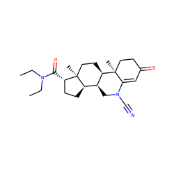 CCN(CC)C(=O)[C@H]1CC[C@@H]2[C@@H]3CN(C#N)C4=CC(=O)CC[C@]4(C)[C@@H]3CC[C@]12C ZINC000026399555
