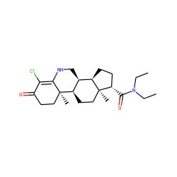 CCN(CC)C(=O)[C@H]1CC[C@@H]2[C@@H]3CNC4=C(Cl)C(=O)CC[C@]4(C)[C@@H]3CC[C@]12C ZINC000026399586