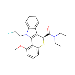CCN(CC)C(=O)[C@H]1Sc2cccc(OC)c2-c2c1c1ccccc1n2CCF ZINC000096909197
