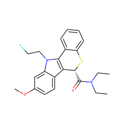 CCN(CC)C(=O)[C@H]1Sc2ccccc2-c2c1c1ccc(OC)cc1n2CCF ZINC000068208466