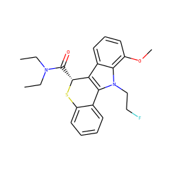 CCN(CC)C(=O)[C@H]1Sc2ccccc2-c2c1c1cccc(OC)c1n2CCF ZINC000068208460