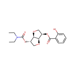 CCN(CC)C(=O)O[C@H]1CO[C@@H]2[C@H](OC(=O)c3ccccc3O)CO[C@H]12 ZINC000045255710