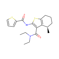 CCN(CC)C(=O)c1c(NC(=O)c2cccs2)sc2c1[C@H](C)CCC2 ZINC000028707883