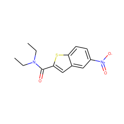 CCN(CC)C(=O)c1cc2cc([N+](=O)[O-])ccc2s1 ZINC000001392847
