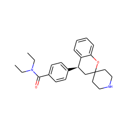CCN(CC)C(=O)c1ccc([C@@H]2CC3(CCNCC3)Oc3ccccc32)cc1 ZINC000043018460