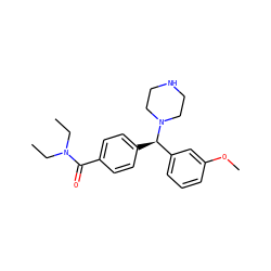 CCN(CC)C(=O)c1ccc([C@H](c2cccc(OC)c2)N2CCNCC2)cc1 ZINC000022450896