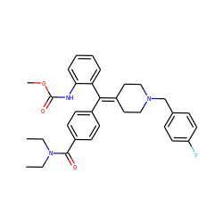 CCN(CC)C(=O)c1ccc(C(=C2CCN(Cc3ccc(F)cc3)CC2)c2ccccc2NC(=O)OC)cc1 ZINC000073198962