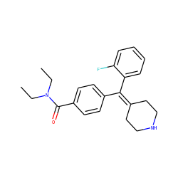 CCN(CC)C(=O)c1ccc(C(=C2CCNCC2)c2ccccc2F)cc1 ZINC000013814343