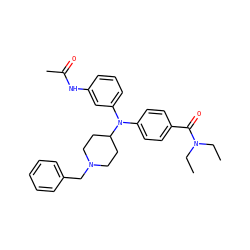 CCN(CC)C(=O)c1ccc(N(c2cccc(NC(C)=O)c2)C2CCN(Cc3ccccc3)CC2)cc1 ZINC000045288285