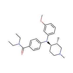 CCN(CC)C(=O)c1ccc(N(c2cccc(OC)c2)[C@@H]2CCN(C)C[C@H]2C)cc1 ZINC000013862290