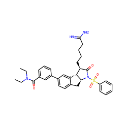 CCN(CC)C(=O)c1cccc(-c2ccc3c(c2)[C@H]2[C@H](C3)N(S(=O)(=O)c3ccccc3)C(=O)[C@@H]2CCCCC(=N)N)c1 ZINC000029400866