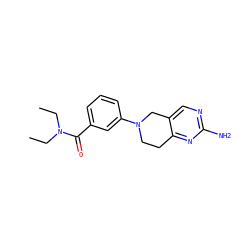 CCN(CC)C(=O)c1cccc(N2CCc3nc(N)ncc3C2)c1 ZINC000169710059