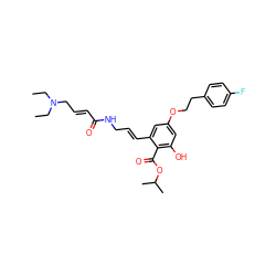 CCN(CC)C/C=C/C(=O)NC/C=C/c1cc(OCCc2ccc(F)cc2)cc(O)c1C(=O)OC(C)C ZINC000299837951