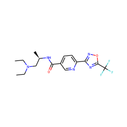 CCN(CC)C[C@@H](C)NC(=O)c1ccc(-c2noc(C(F)(F)F)n2)nc1 ZINC000096921396