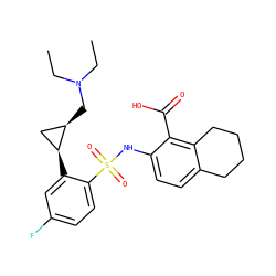 CCN(CC)C[C@@H]1C[C@@H]1c1cc(F)ccc1S(=O)(=O)Nc1ccc2c(c1C(=O)O)CCCC2 ZINC000014964948