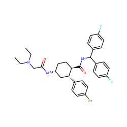 CCN(CC)CC(=O)N[C@@H]1CC[C@@H](C(=O)NC(c2ccc(F)cc2)c2ccc(F)cc2)[C@H](c2ccc(Br)cc2)C1 ZINC000103283313
