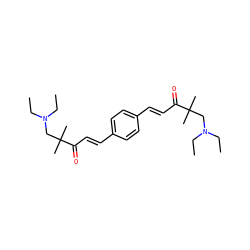 CCN(CC)CC(C)(C)C(=O)/C=C/c1ccc(/C=C/C(=O)C(C)(C)CN(CC)CC)cc1 ZINC000005759134