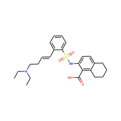 CCN(CC)CC/C=C/c1ccccc1S(=O)(=O)Nc1ccc2c(c1C(=O)O)CCCC2 ZINC000014964919