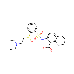 CCN(CC)CC[S@@+]([O-])c1ccccc1S(=O)(=O)Nc1ccc2c(c1C(=O)O)CCCC2 ZINC000014964747