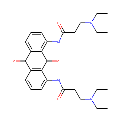 CCN(CC)CCC(=O)Nc1cccc2c1C(=O)c1c(NC(=O)CCN(CC)CC)cccc1C2=O ZINC000004393910