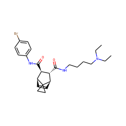 CCN(CC)CCCCNC(=O)[C@H]1[C@H](C(=O)Nc2ccc(Br)cc2)[C@@H]2C=C[C@H]1C21CC1 ZINC000168420864