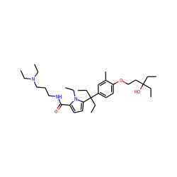 CCN(CC)CCCNC(=O)c1ccc(C(CC)(CC)c2ccc(OCCC(O)(CC)CC)c(C)c2)n1CC ZINC001772594308