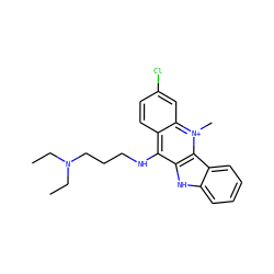 CCN(CC)CCCNc1c2ccc(Cl)cc2[n+](C)c2c1[nH]c1ccccc12 ZINC000064559901