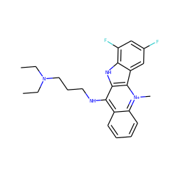 CCN(CC)CCCNc1c2ccccc2[n+](C)c2c1[nH]c1c(F)cc(F)cc12 ZINC000040422398