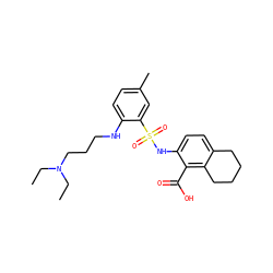 CCN(CC)CCCNc1ccc(C)cc1S(=O)(=O)Nc1ccc2c(c1C(=O)O)CCCC2 ZINC000014964587