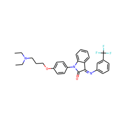 CCN(CC)CCCOc1ccc(N2C(=O)/C(=N/c3cccc(C(F)(F)F)c3)c3ccccc32)cc1 ZINC000034632116