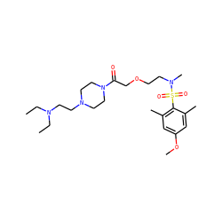 CCN(CC)CCN1CCN(C(=O)COCCN(C)S(=O)(=O)c2c(C)cc(OC)cc2C)CC1 ZINC000084740169