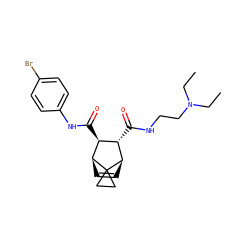 CCN(CC)CCNC(=O)[C@H]1[C@H](C(=O)Nc2ccc(Br)cc2)[C@@H]2C=C[C@H]1C21CC1 ZINC000168361148