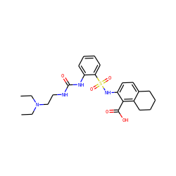 CCN(CC)CCNC(=O)Nc1ccccc1S(=O)(=O)Nc1ccc2c(c1C(=O)O)CCCC2 ZINC000014964691