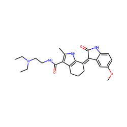 CCN(CC)CCNC(=O)c1c(C)[nH]c2c1CCC/C2=C1/C(=O)Nc2ccc(OC)cc21 ZINC000096284783