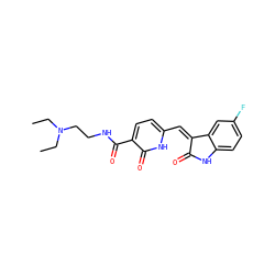 CCN(CC)CCNC(=O)c1ccc(/C=C2\C(=O)Nc3ccc(F)cc32)[nH]c1=O ZINC000073160925